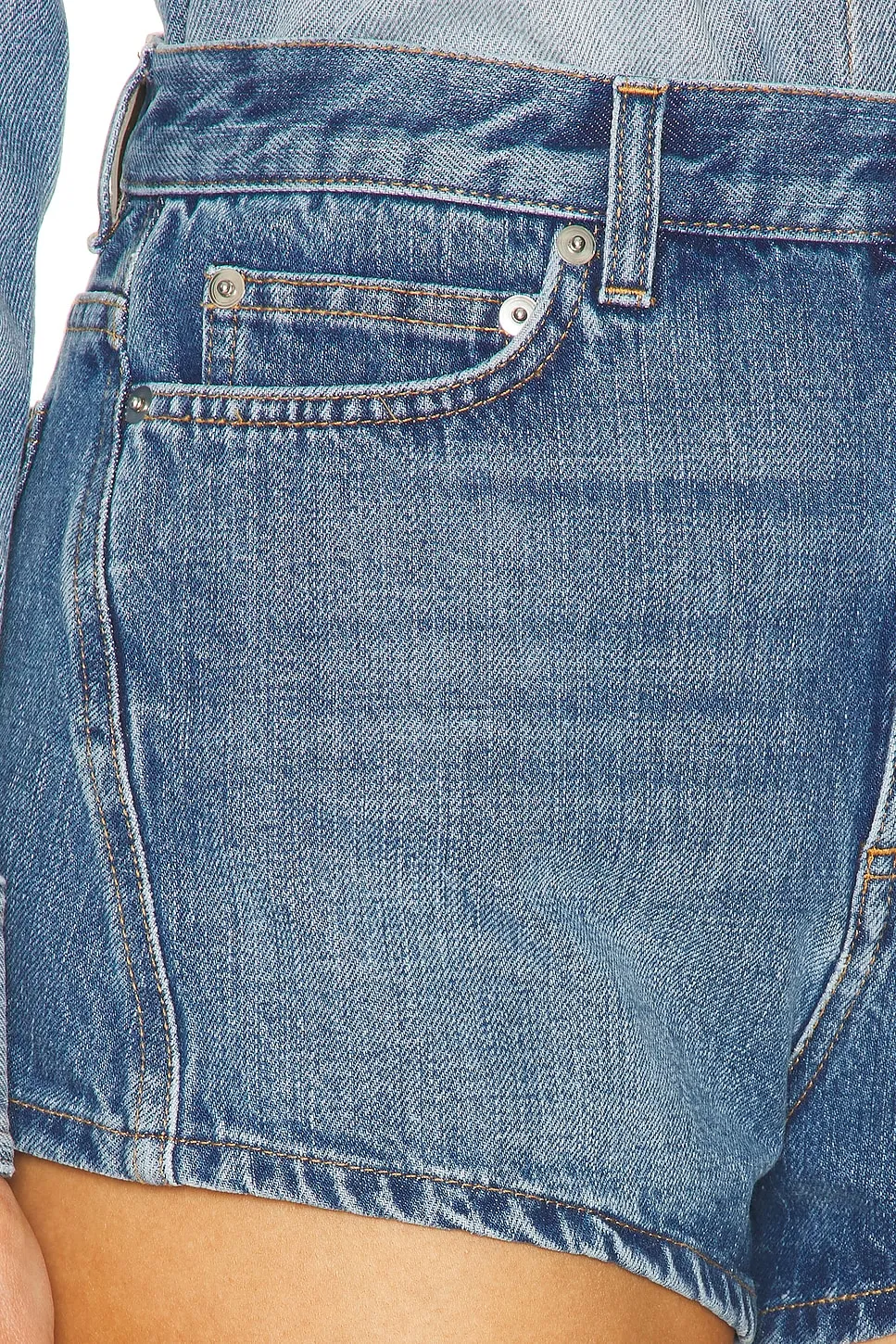 Mini Shorts In Washed Denim