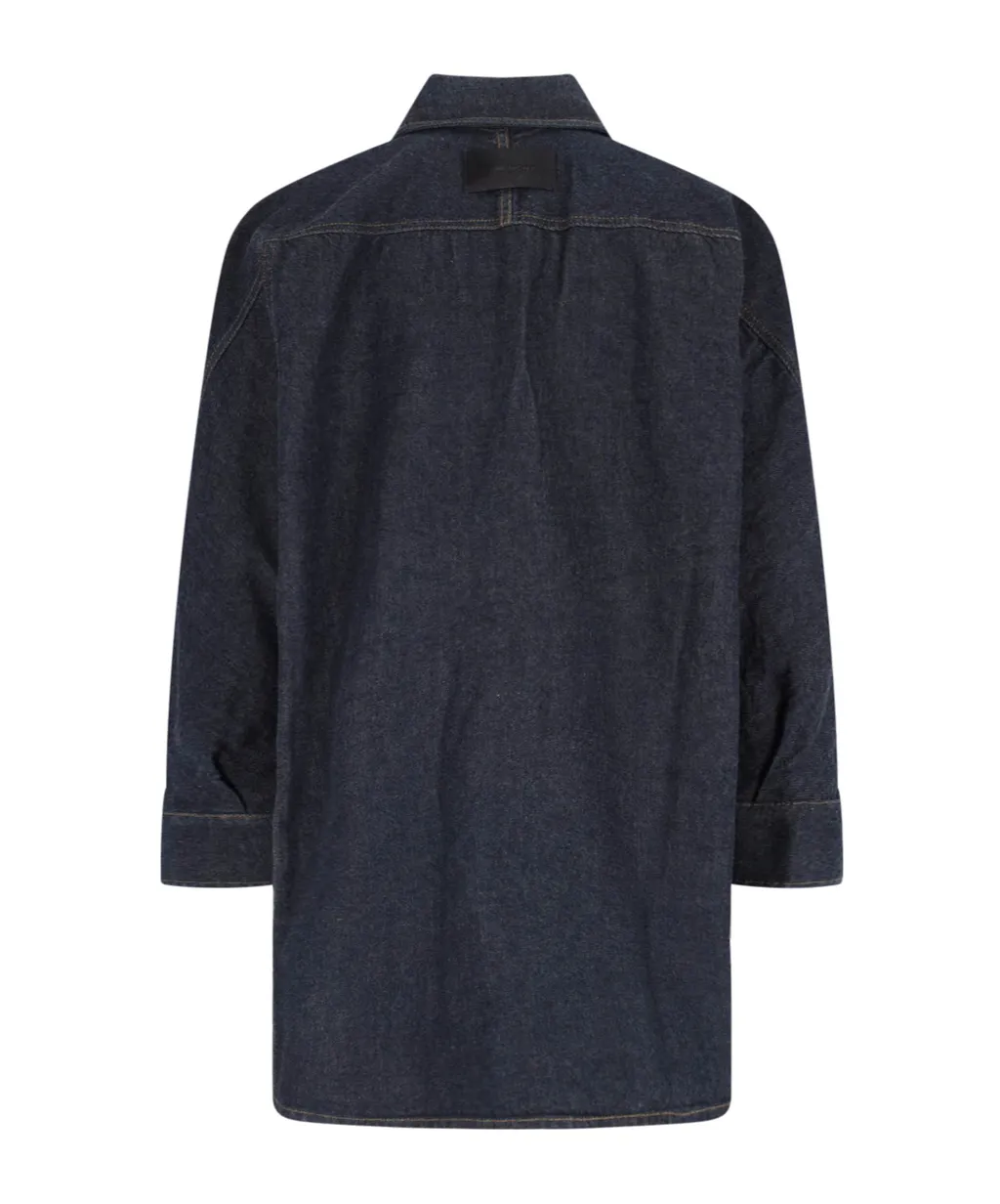 Logo Embroidered Denim Shirt