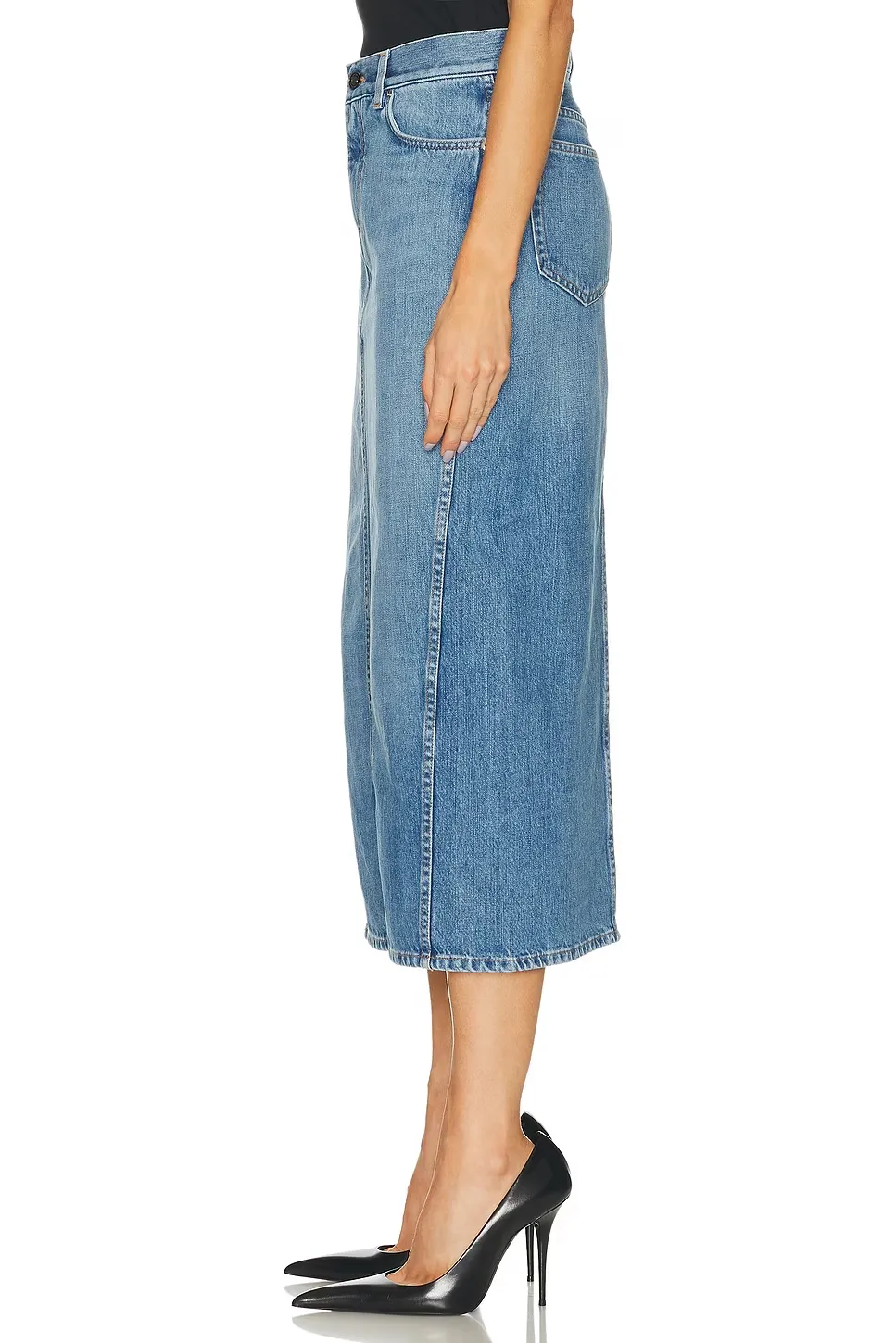 Logo Patch Denim Skirt