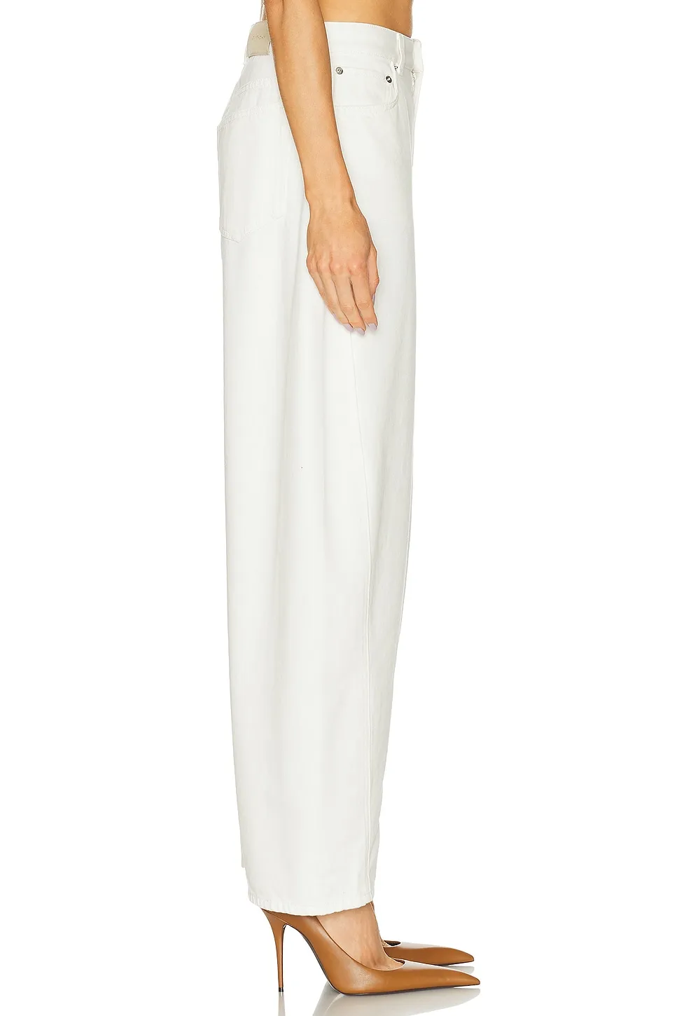 Cocoon Pants In White Denim