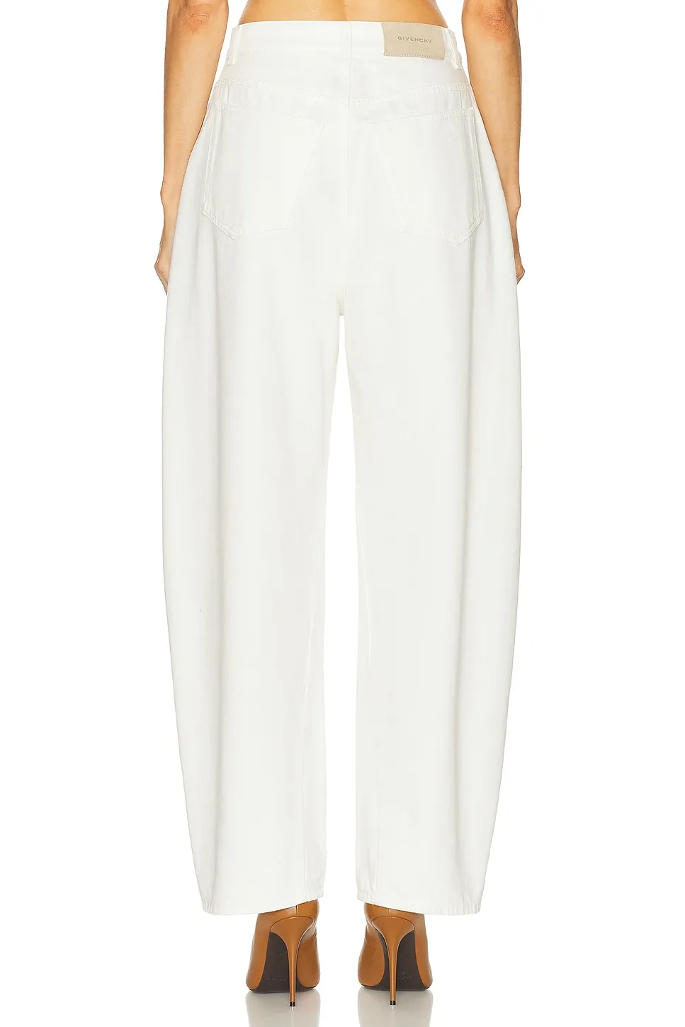 Cocoon Pants In White Denim