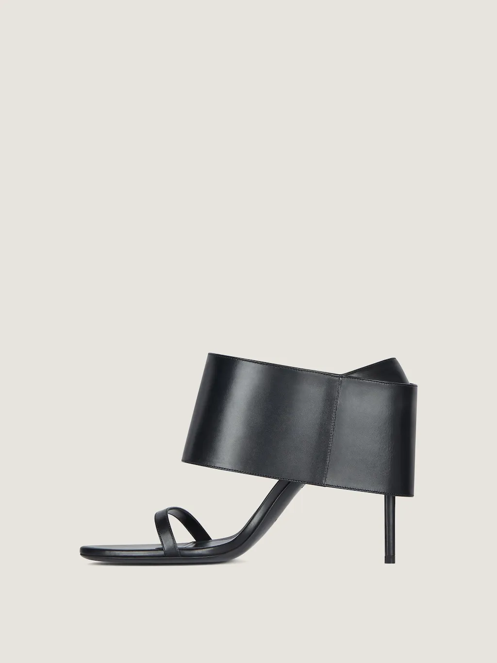 Shark Lock Heart Heeled Sandals In Leather