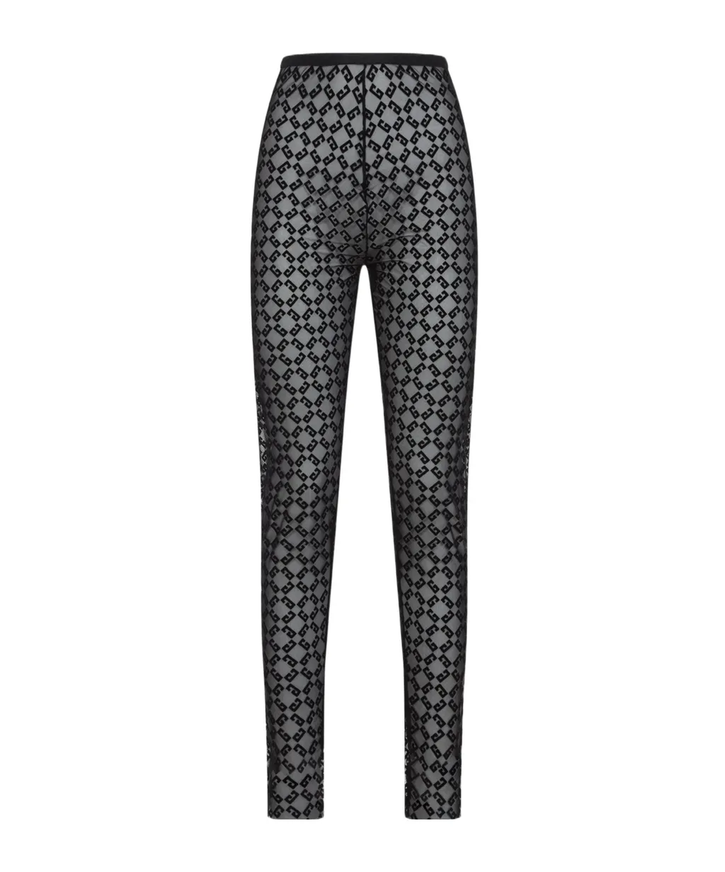 Monogram Print Stretch Leggings