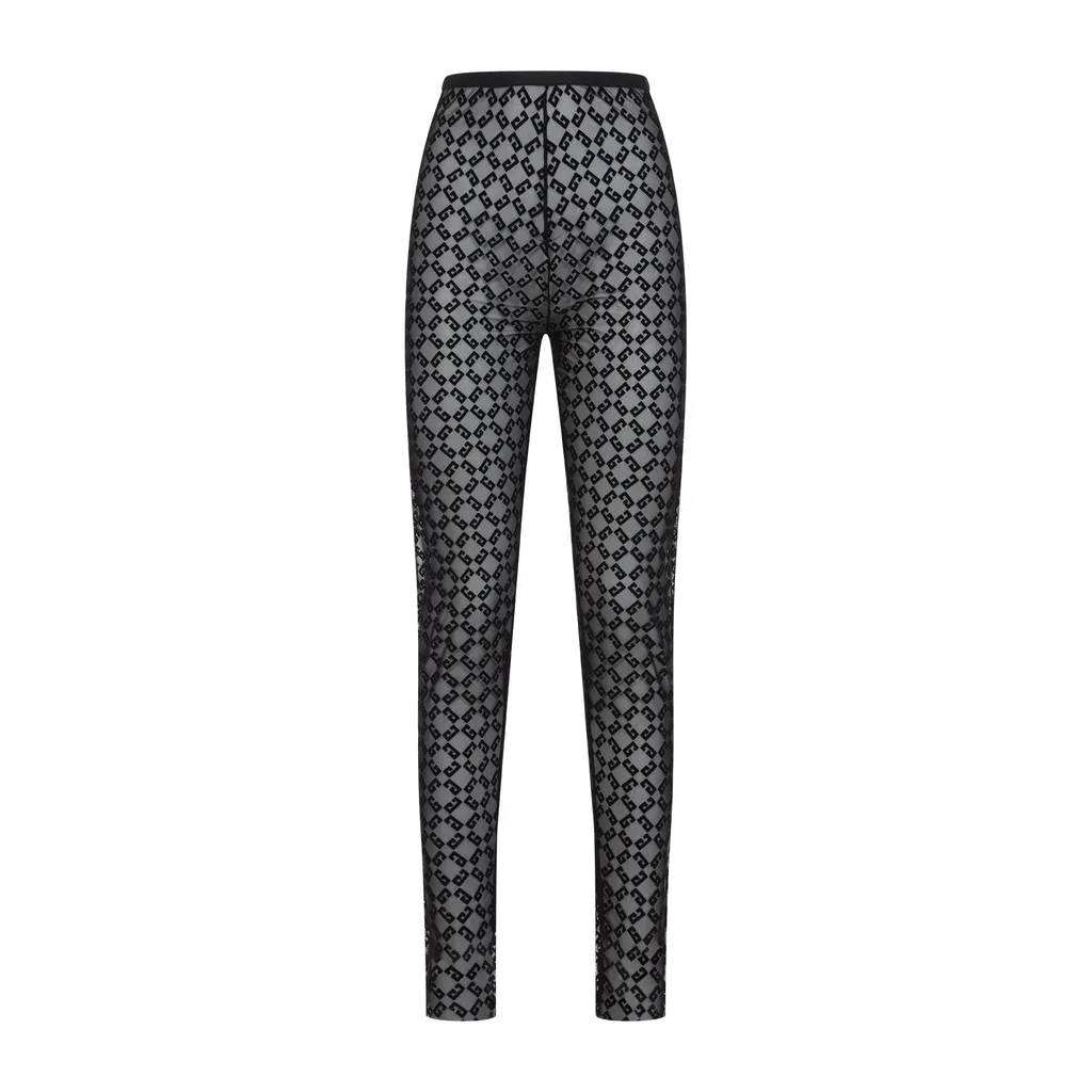 Monogram Print Stretch Leggings