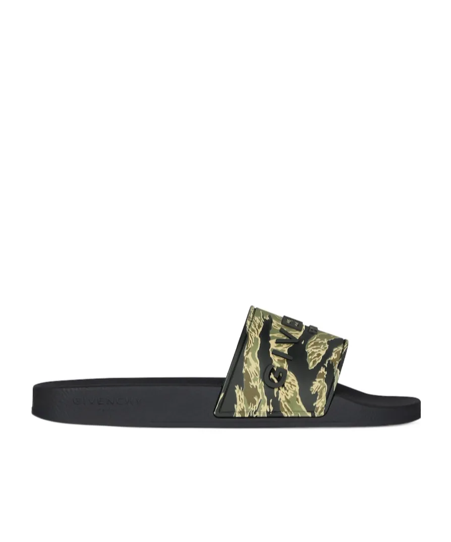 Camouflage Printed Slide Flats
