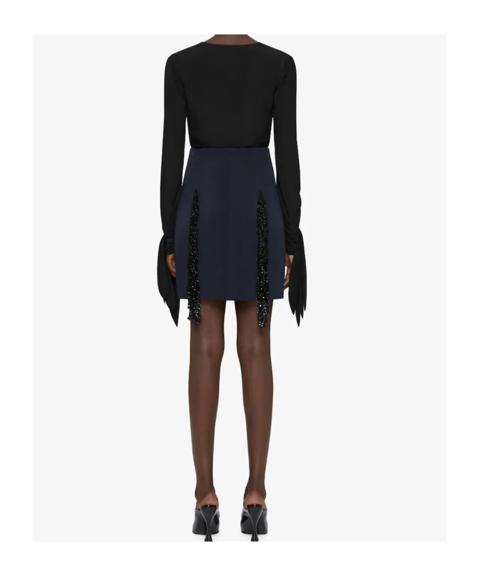 4G Embroidered Deep-V Blouse