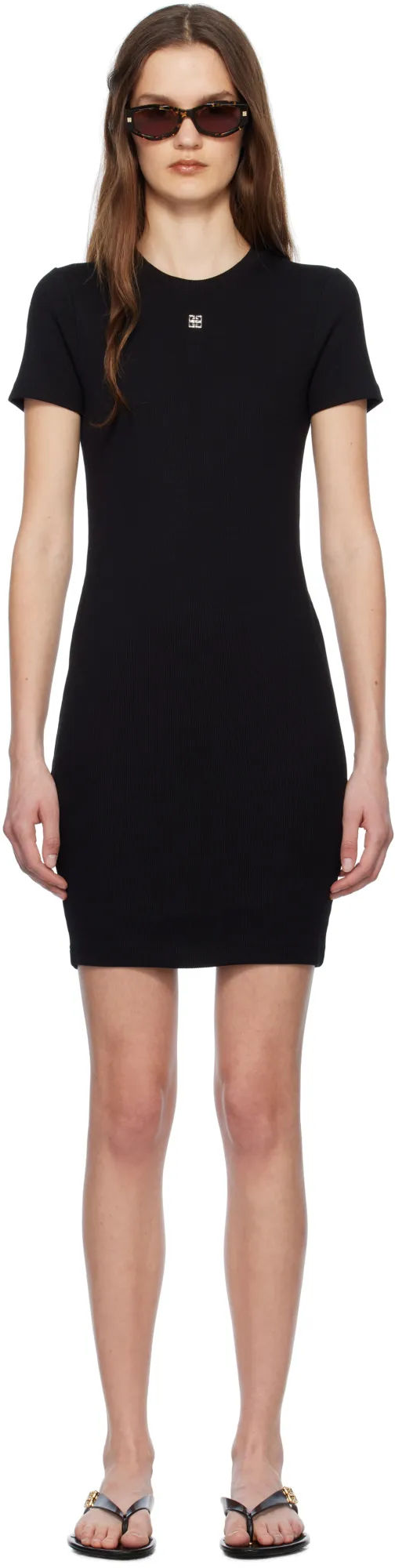 4G Plaque Short-Sleeved Dress