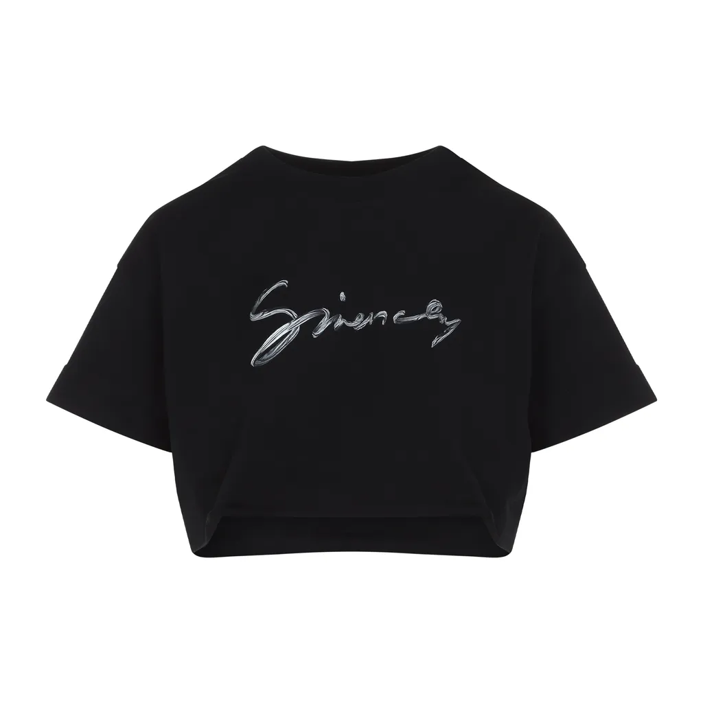 Logo Printed Cropped T-Shirt
