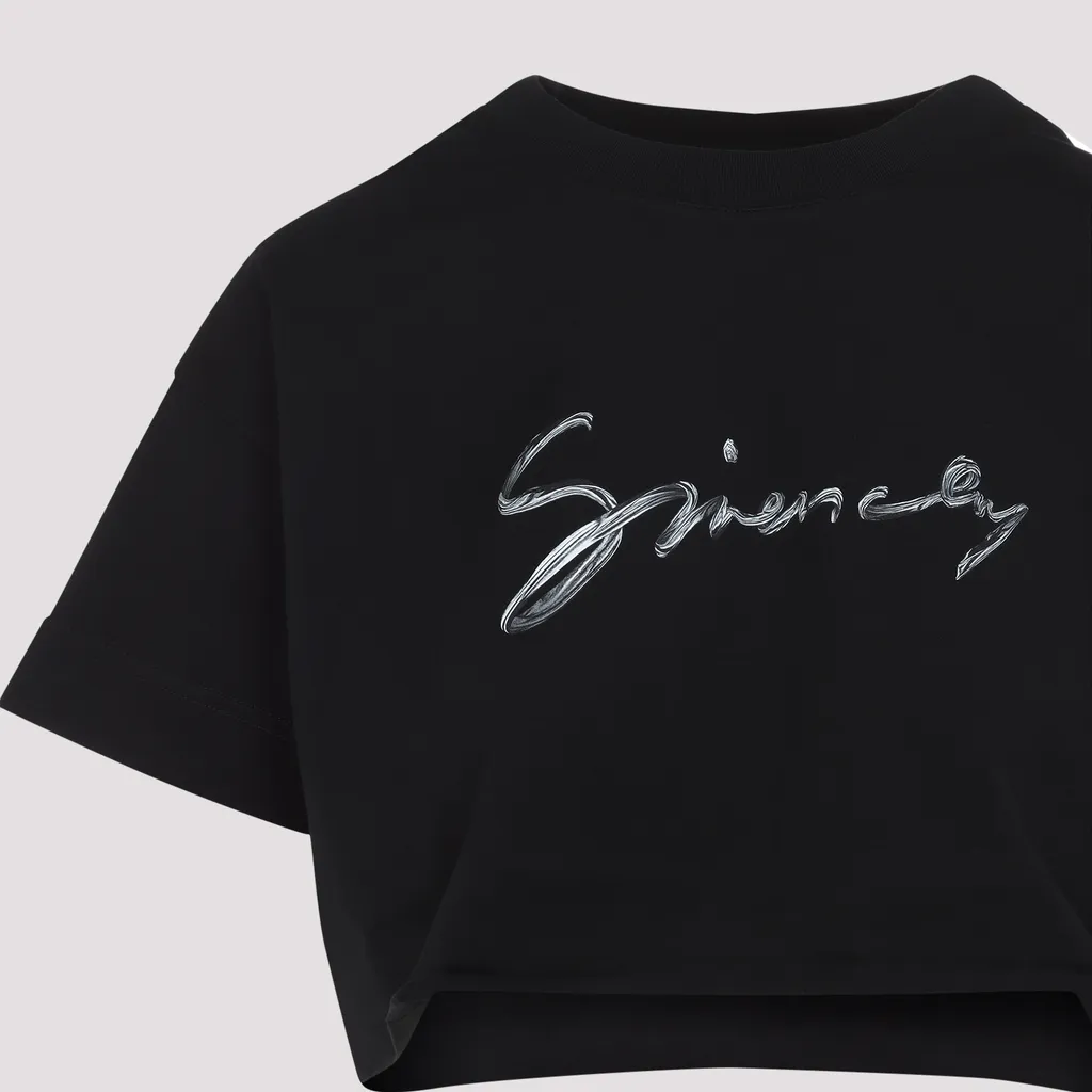 Logo Printed Cropped T-Shirt
