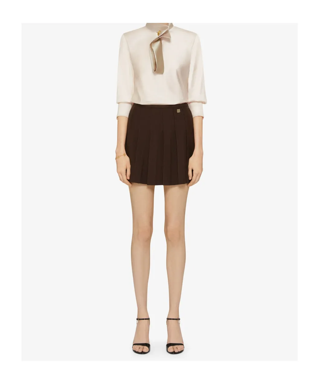 4G Plaque Mini Pleated Skirt