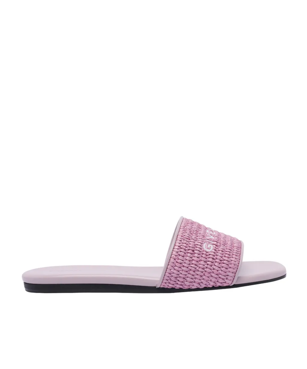 4G Raffia Flat Mules