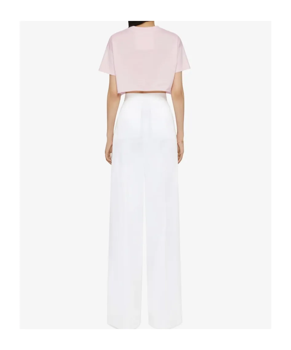 Logo Embroidered Cropped T-Shirt
