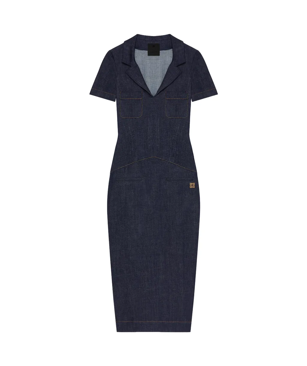 4G Emblem Denim Dress