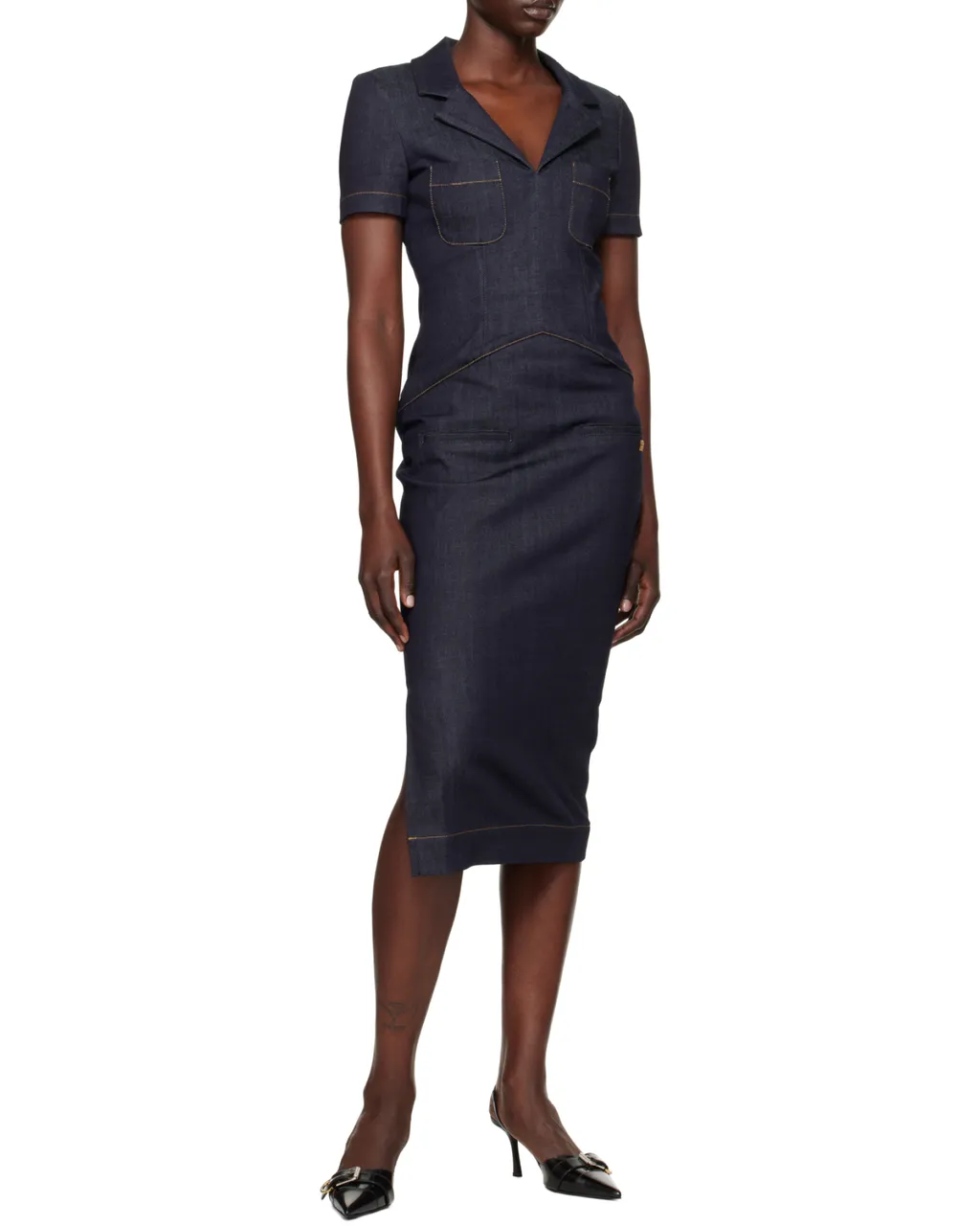 4G Emblem Denim Dress
