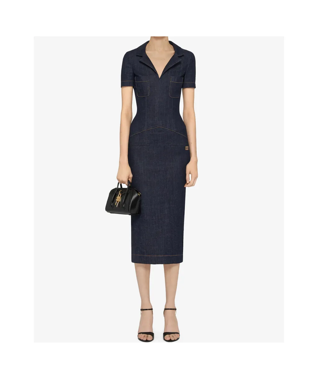 4G Emblem Denim Dress