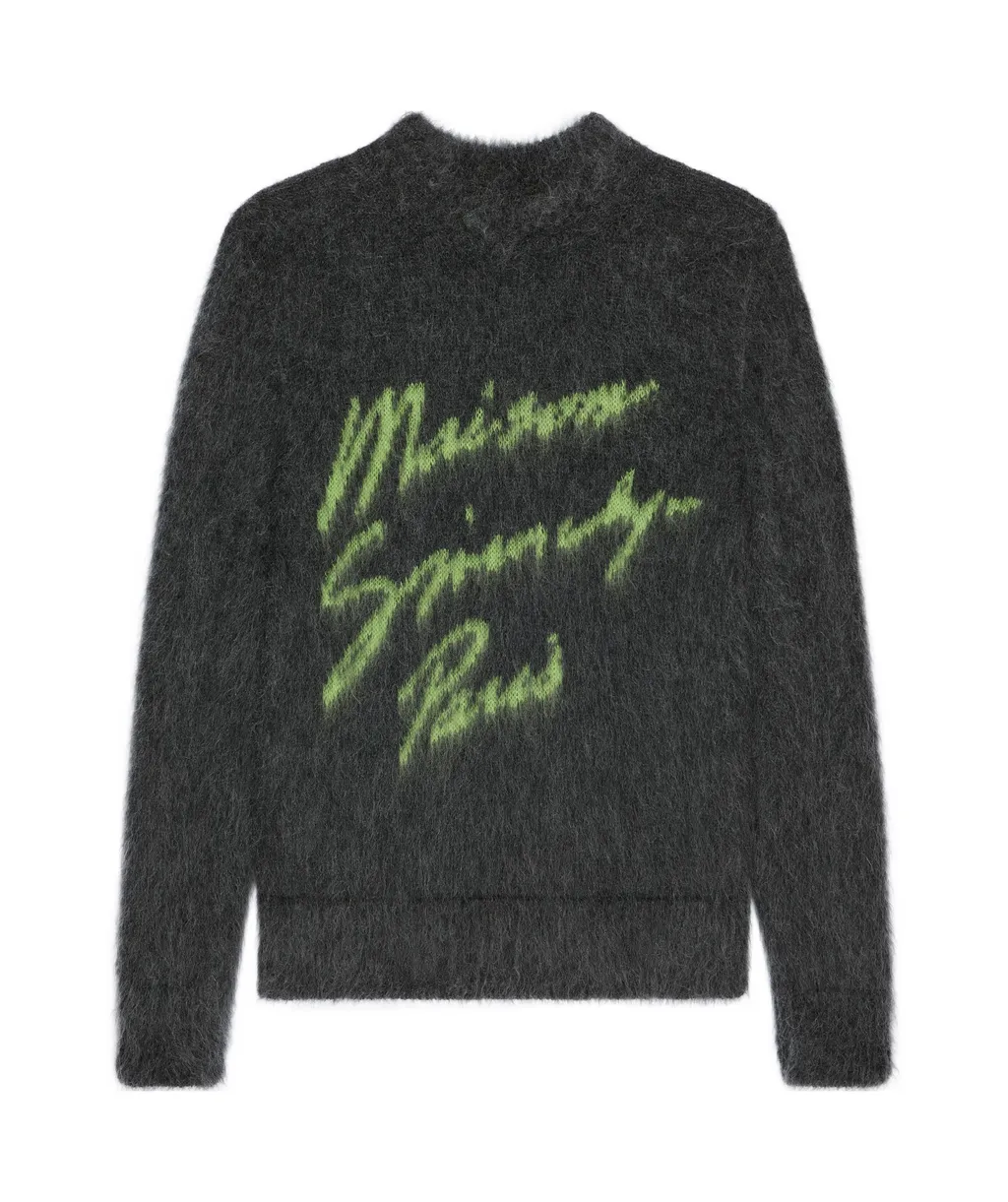Logo Jacquard Brushed Sweater