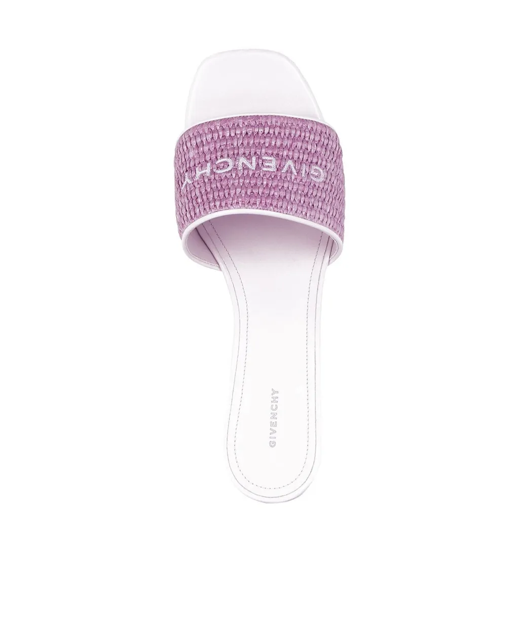 Logo Embroidered Woven Slip-On Mules
