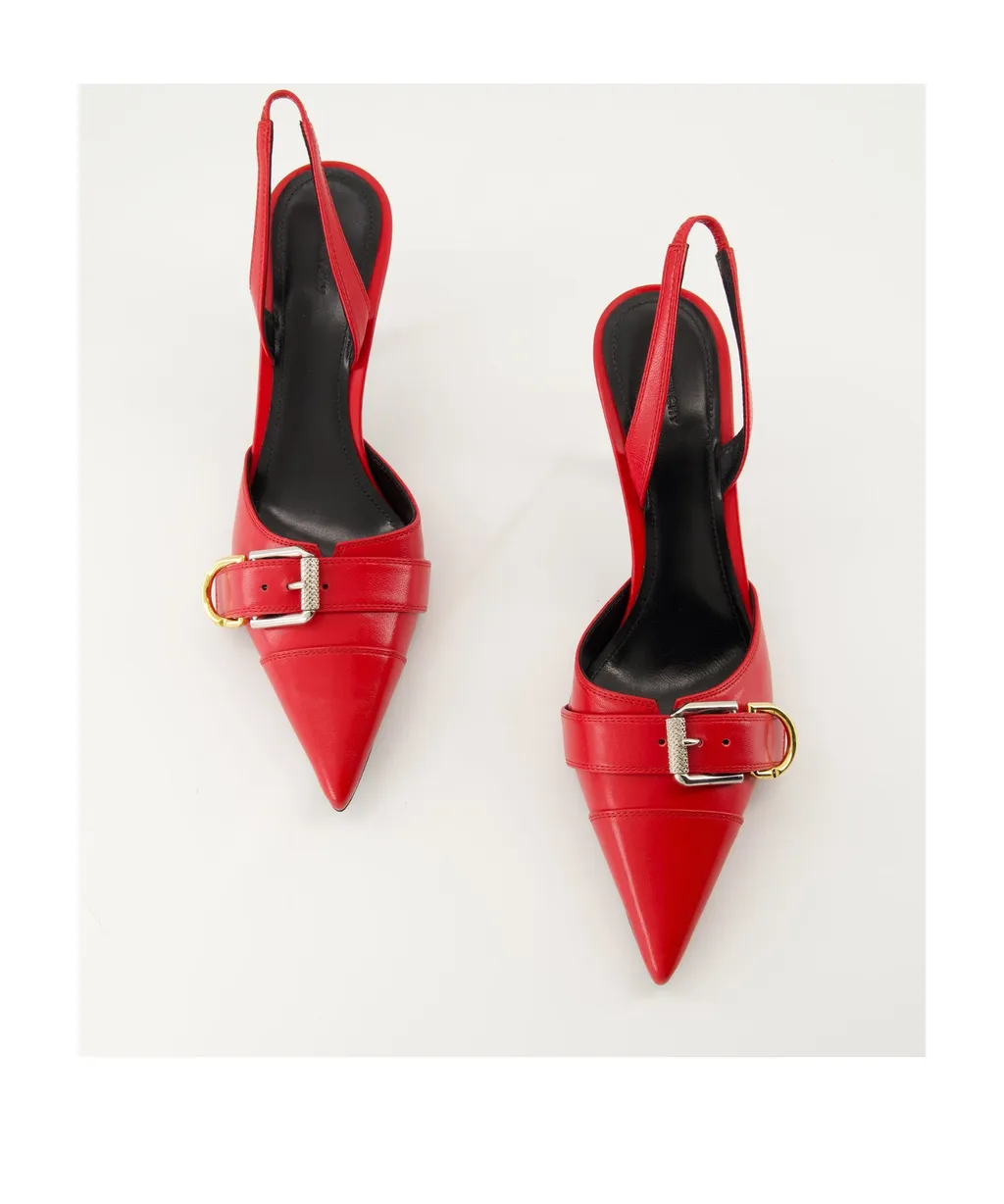 Voyou Buckle Detailed Slingback Pumps