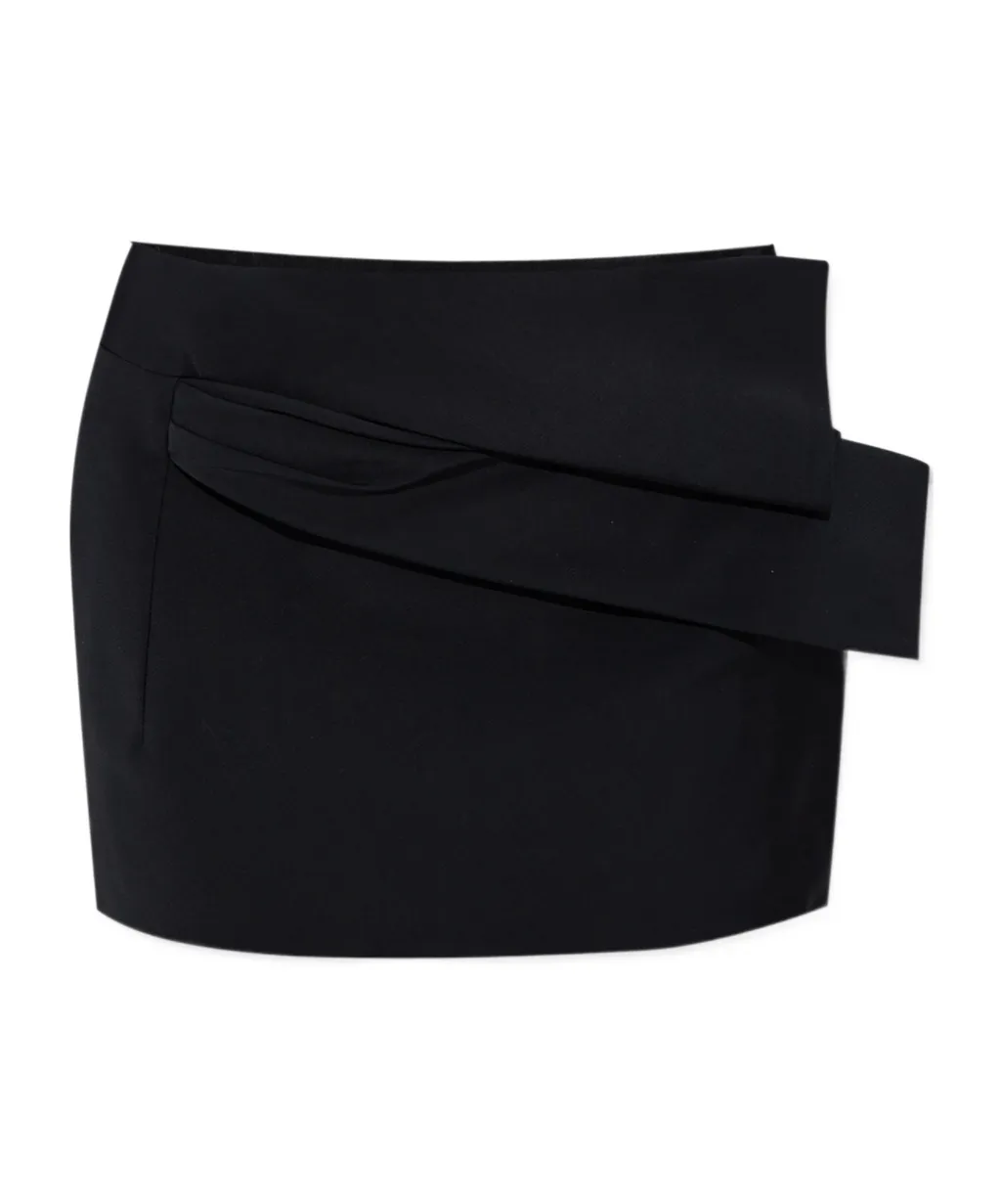 Mid-Rise Draped Mini Skirt