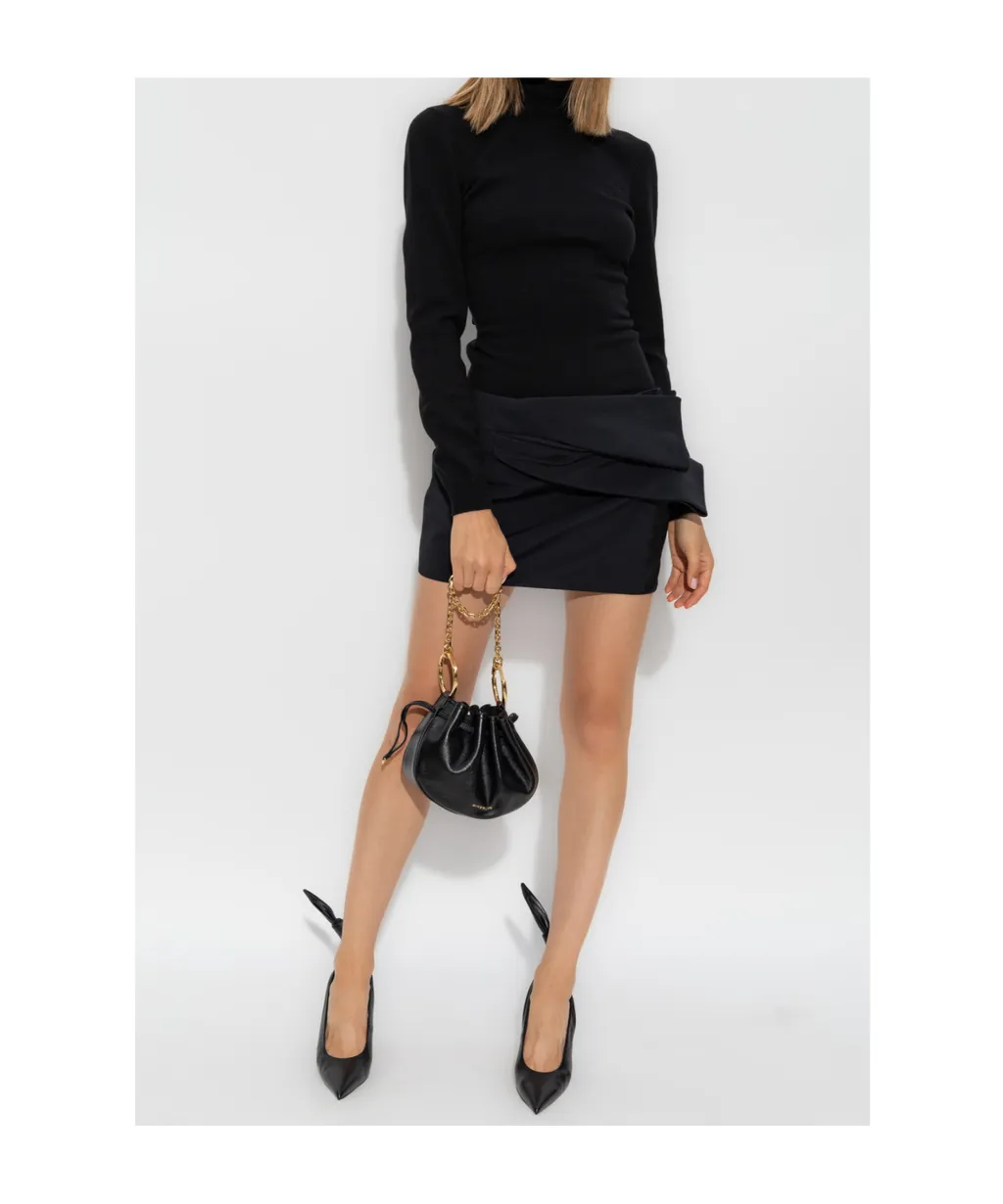 Mid-Rise Draped Mini Skirt