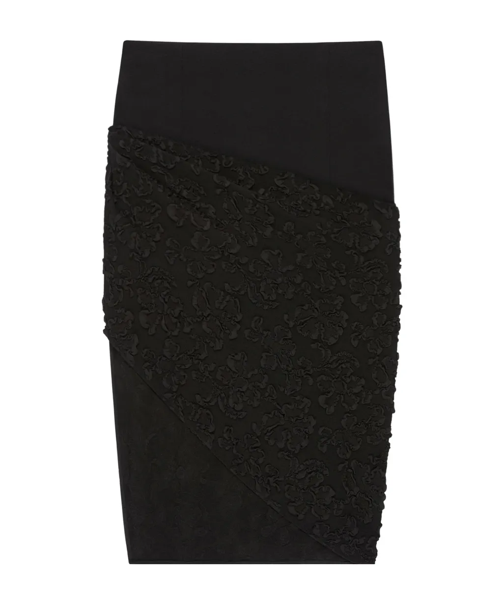 Asymmetric Floral Skirt