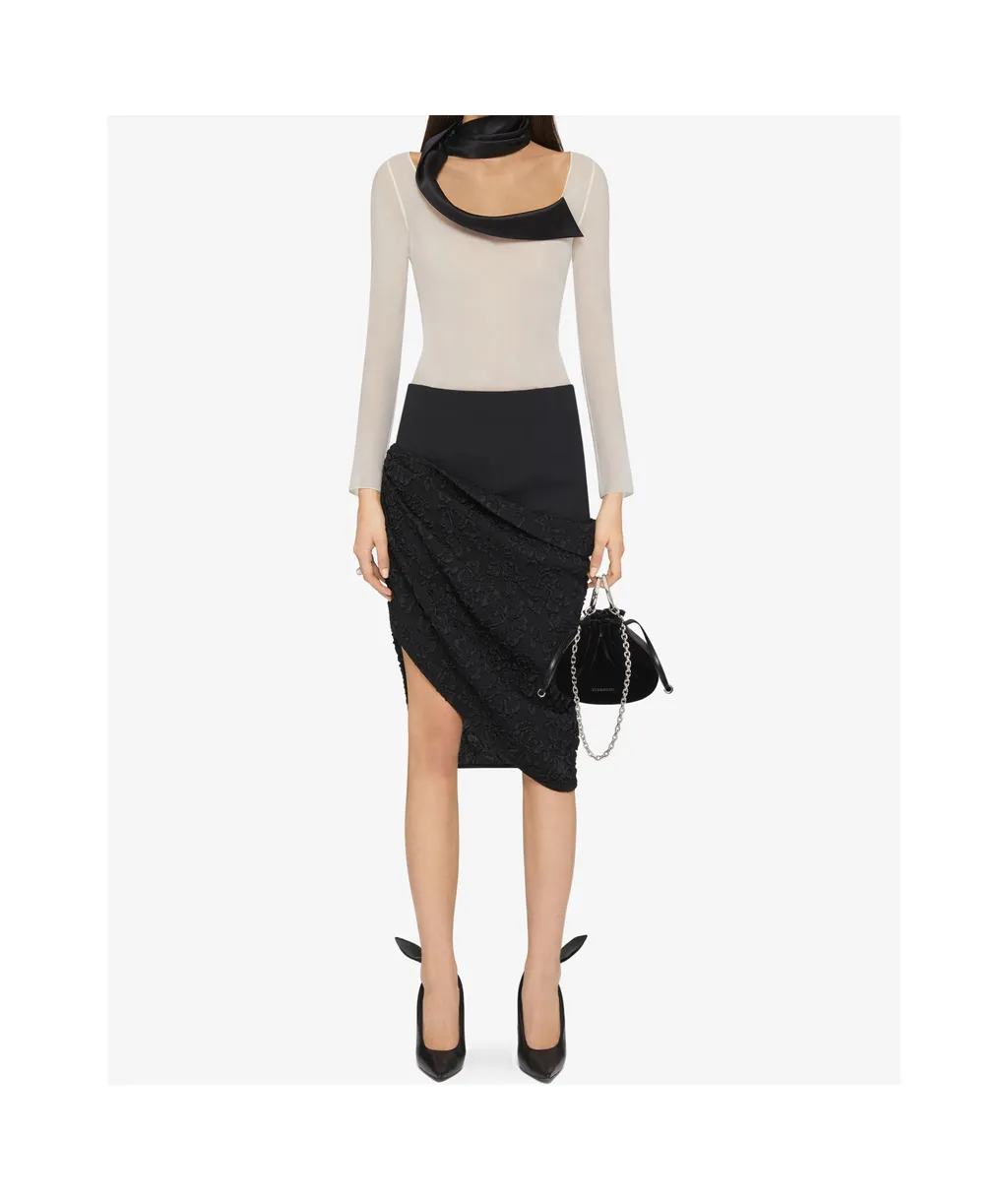 Asymmetric Floral Skirt