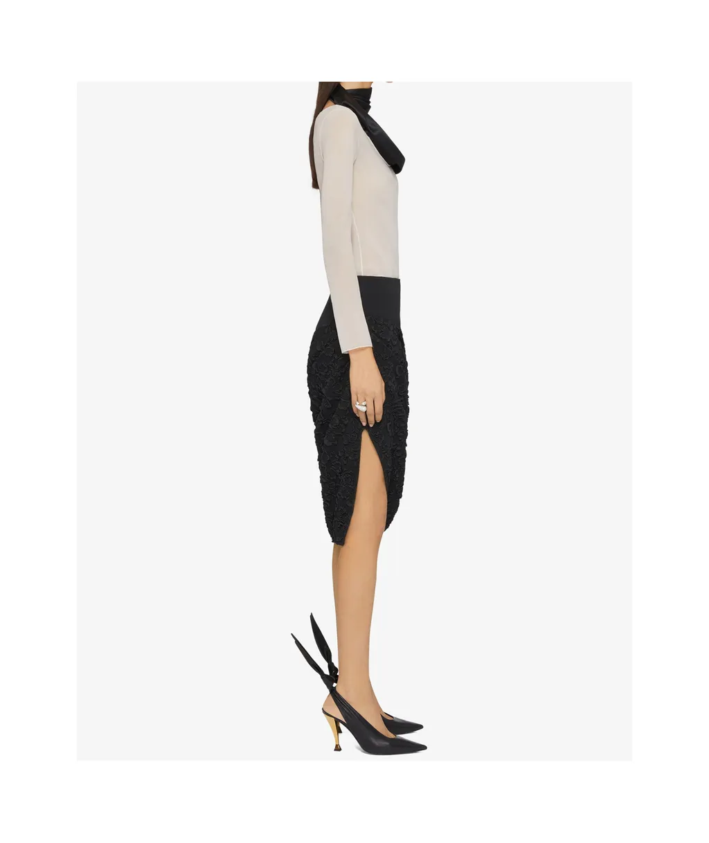 Asymmetric Floral Skirt