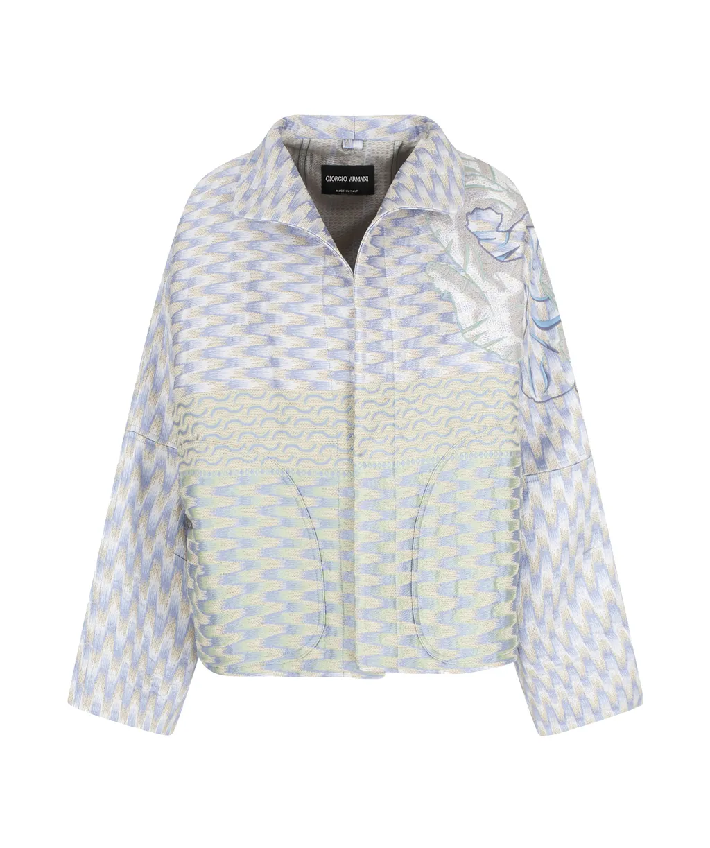 Embroidered Zip-Up Jacket