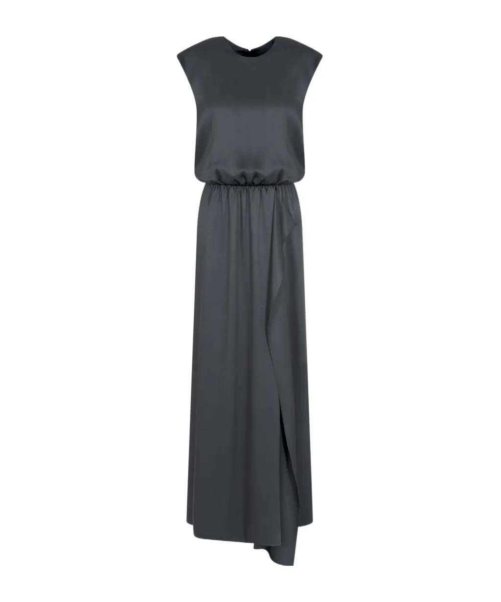 Sleeveless Satin Maxi Dress