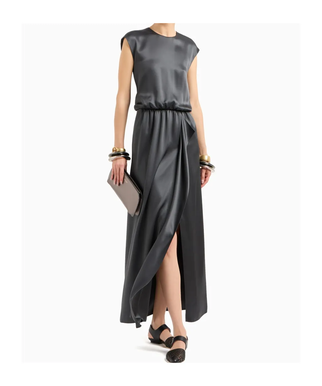Sleeveless Satin Maxi Dress