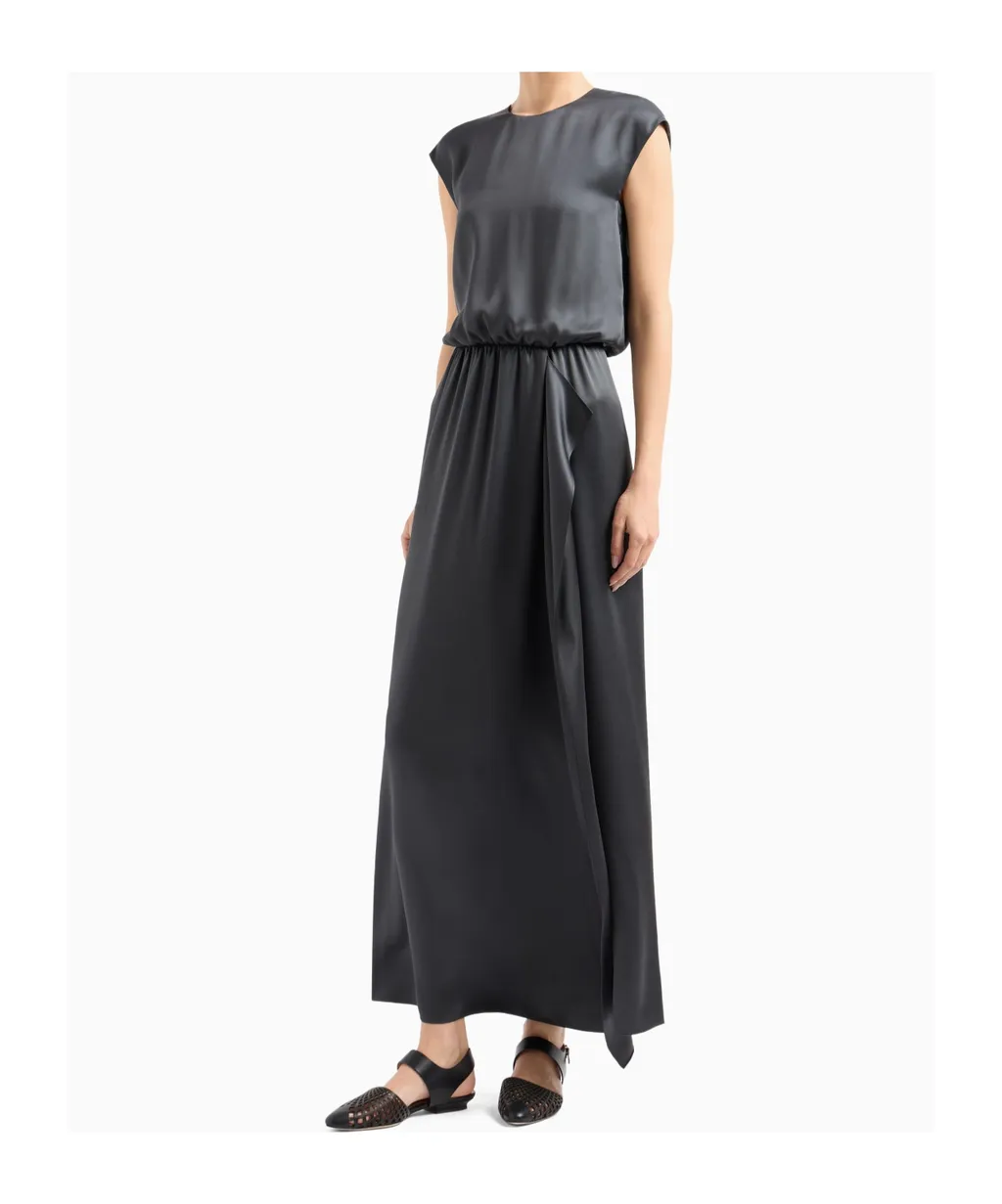 Sleeveless Satin Maxi Dress