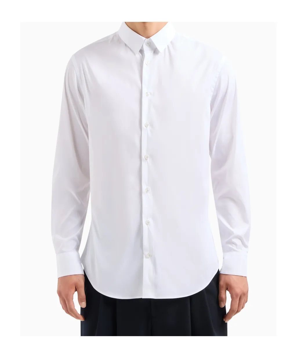 Curved Hem Poplin Shirt