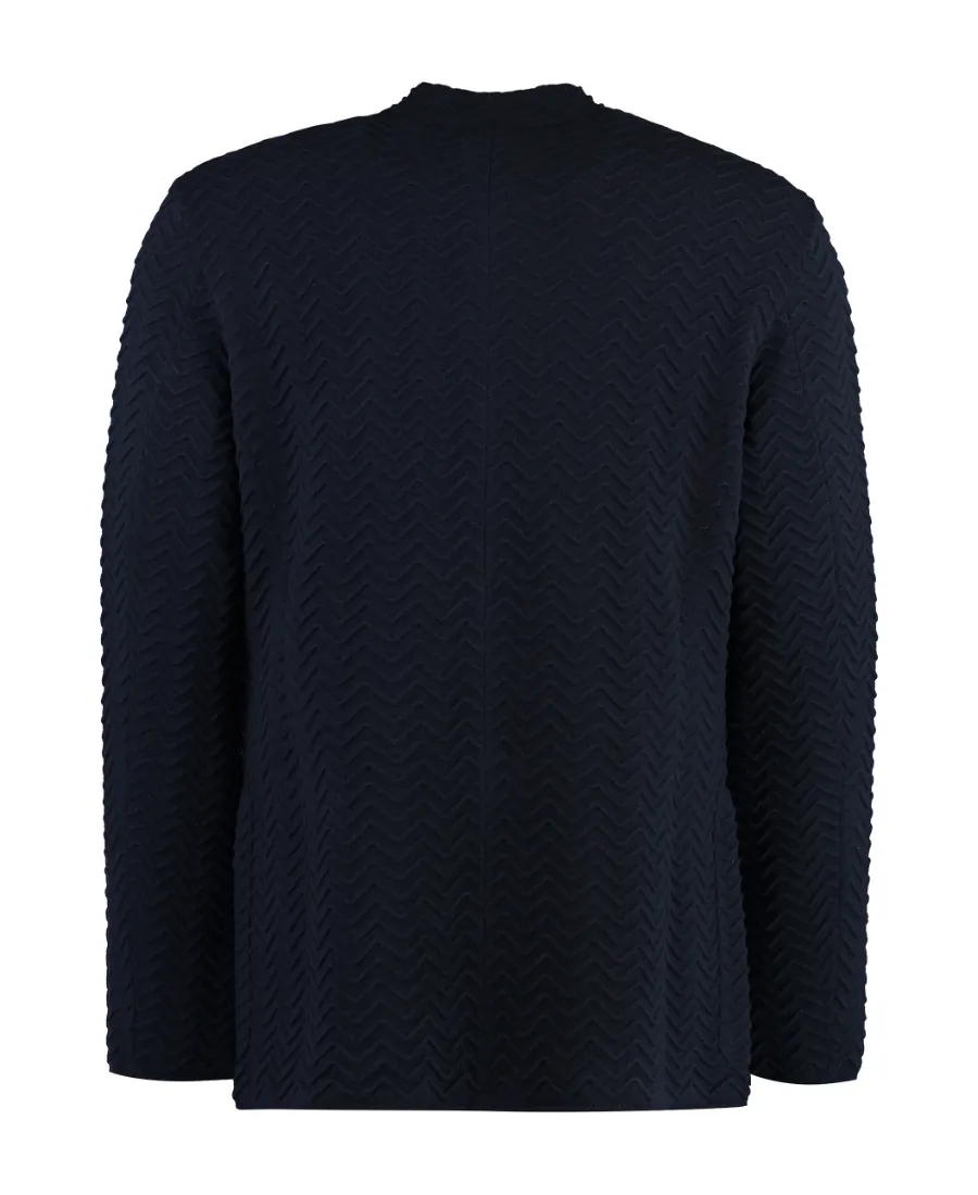 Zigzag Patterned Zipped Cardigan
