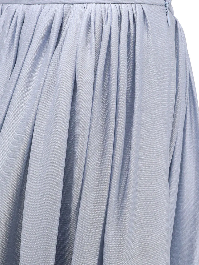 Ruched Satin Maxi Skirt