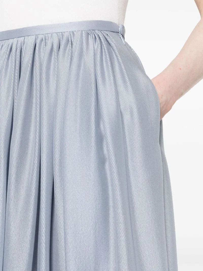 Ruched Satin Maxi Skirt