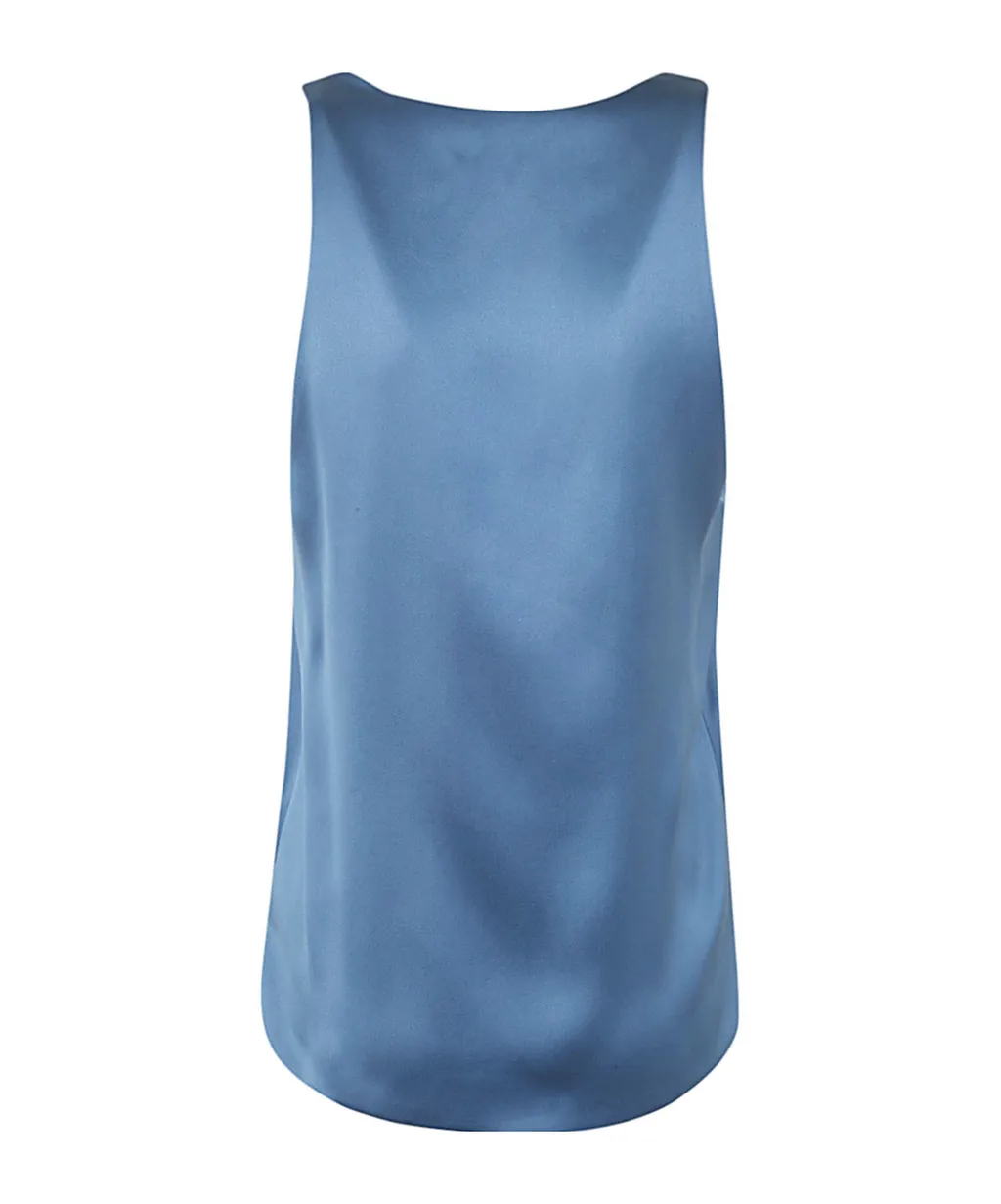 Scoop-Neck Satin Tank Top