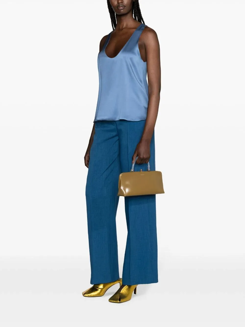 Scoop-Neck Satin Tank Top