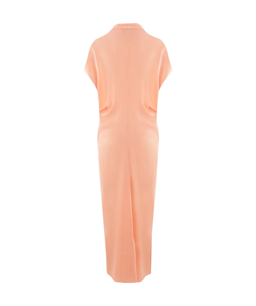 V-Neck Draped Midi Dress