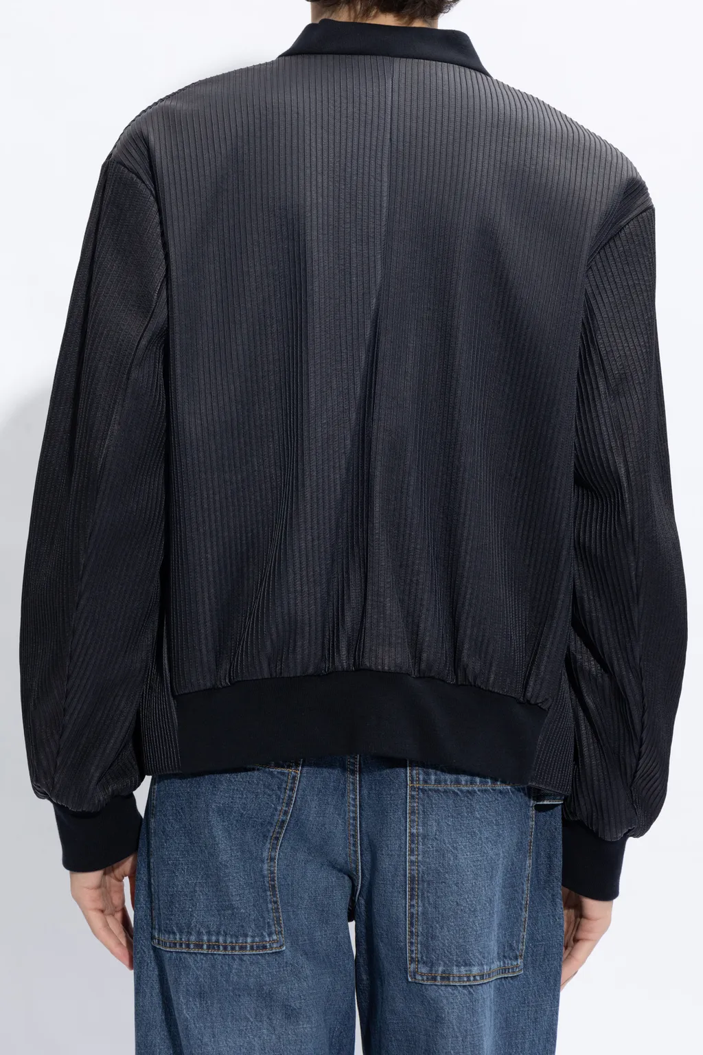 Long-Sleeved Leather Jacket