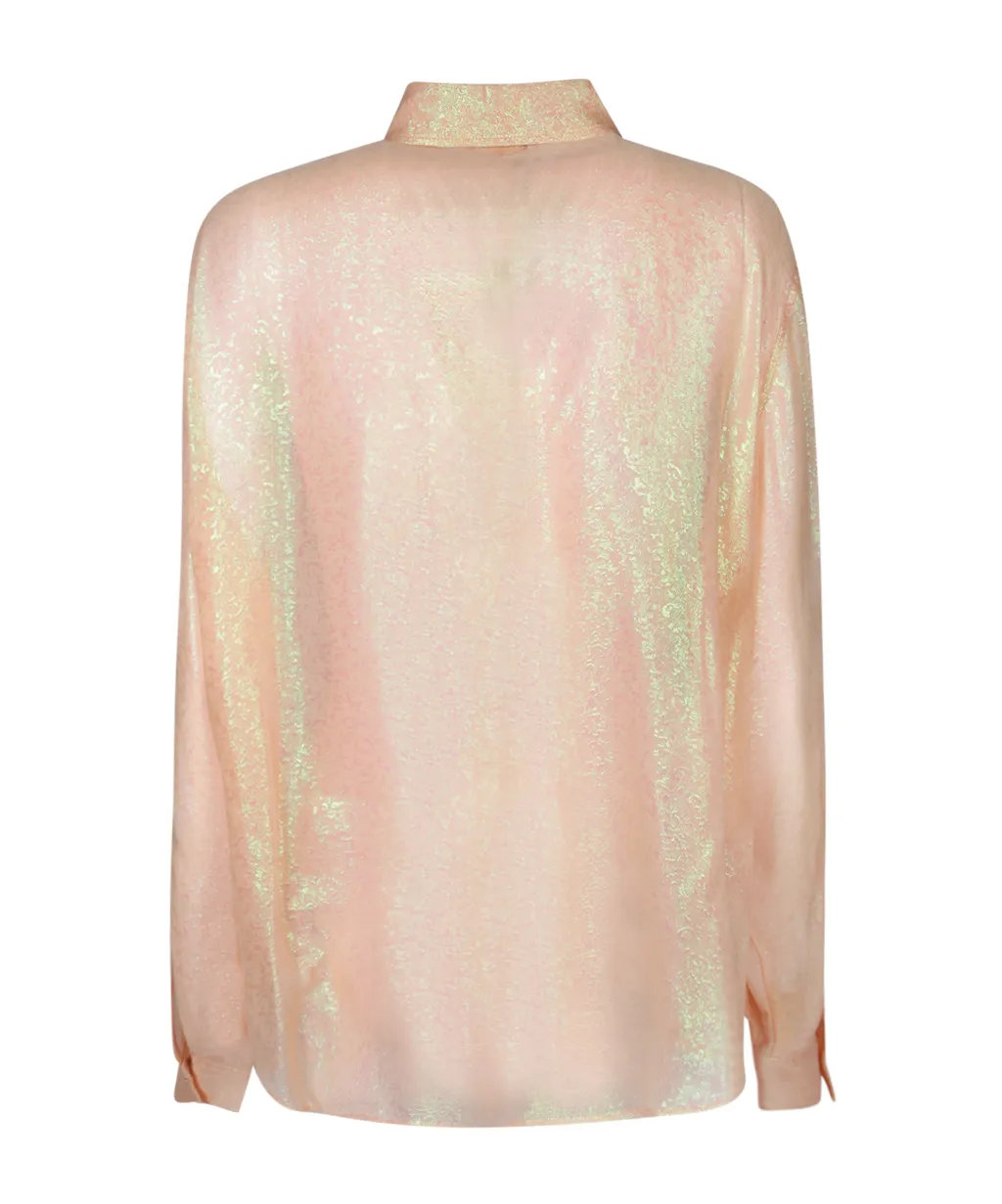 Silk-Blend Long Sleeve Shirt