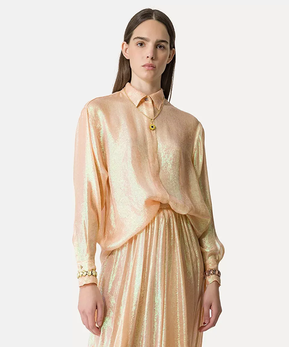 Silk-Blend Long Sleeve Shirt
