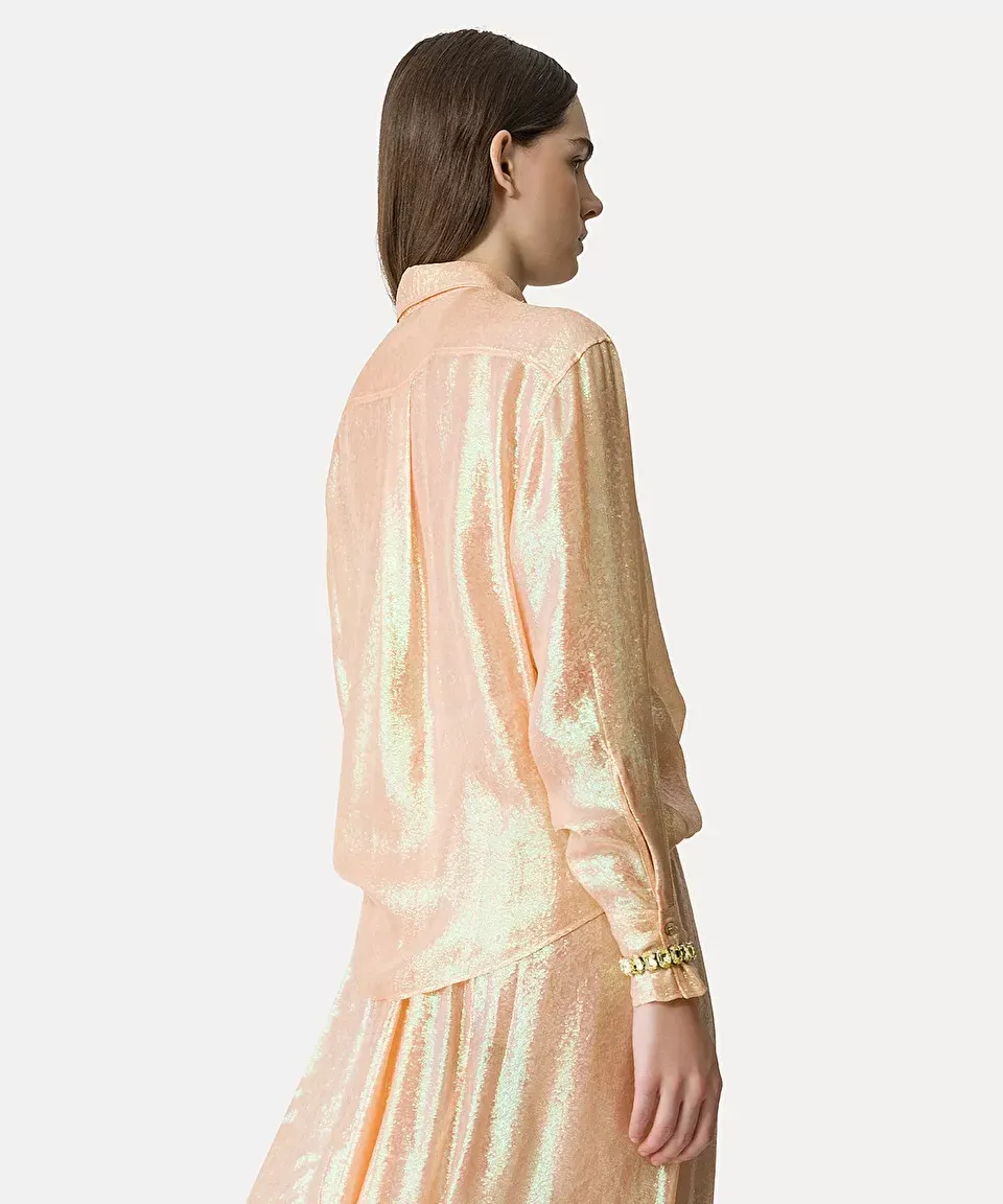 Silk-Blend Long Sleeve Shirt