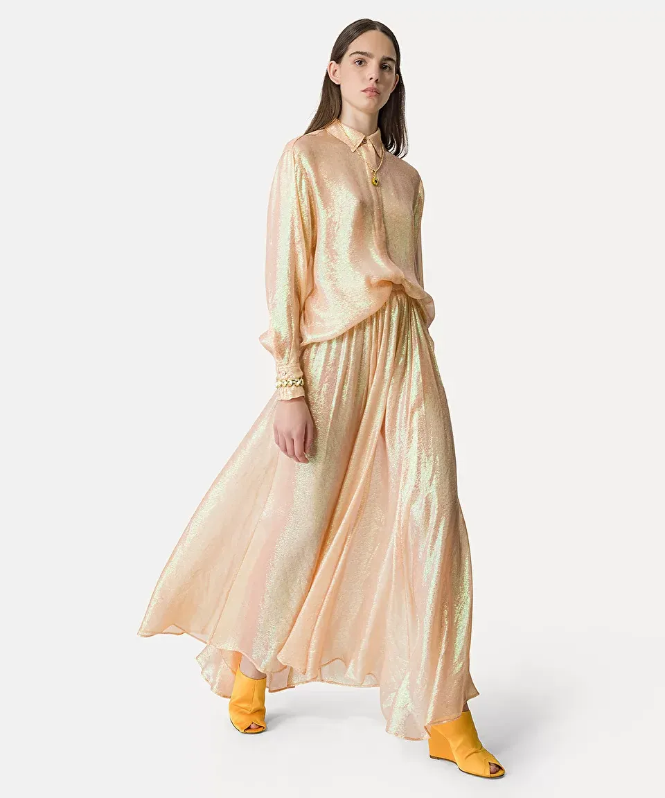 Silk-Blend Long Sleeve Shirt