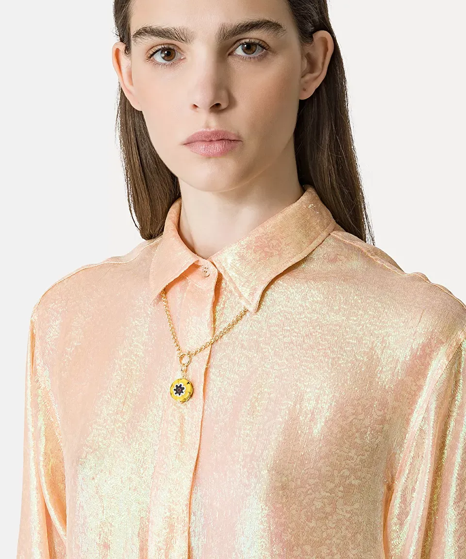 Silk-Blend Long Sleeve Shirt