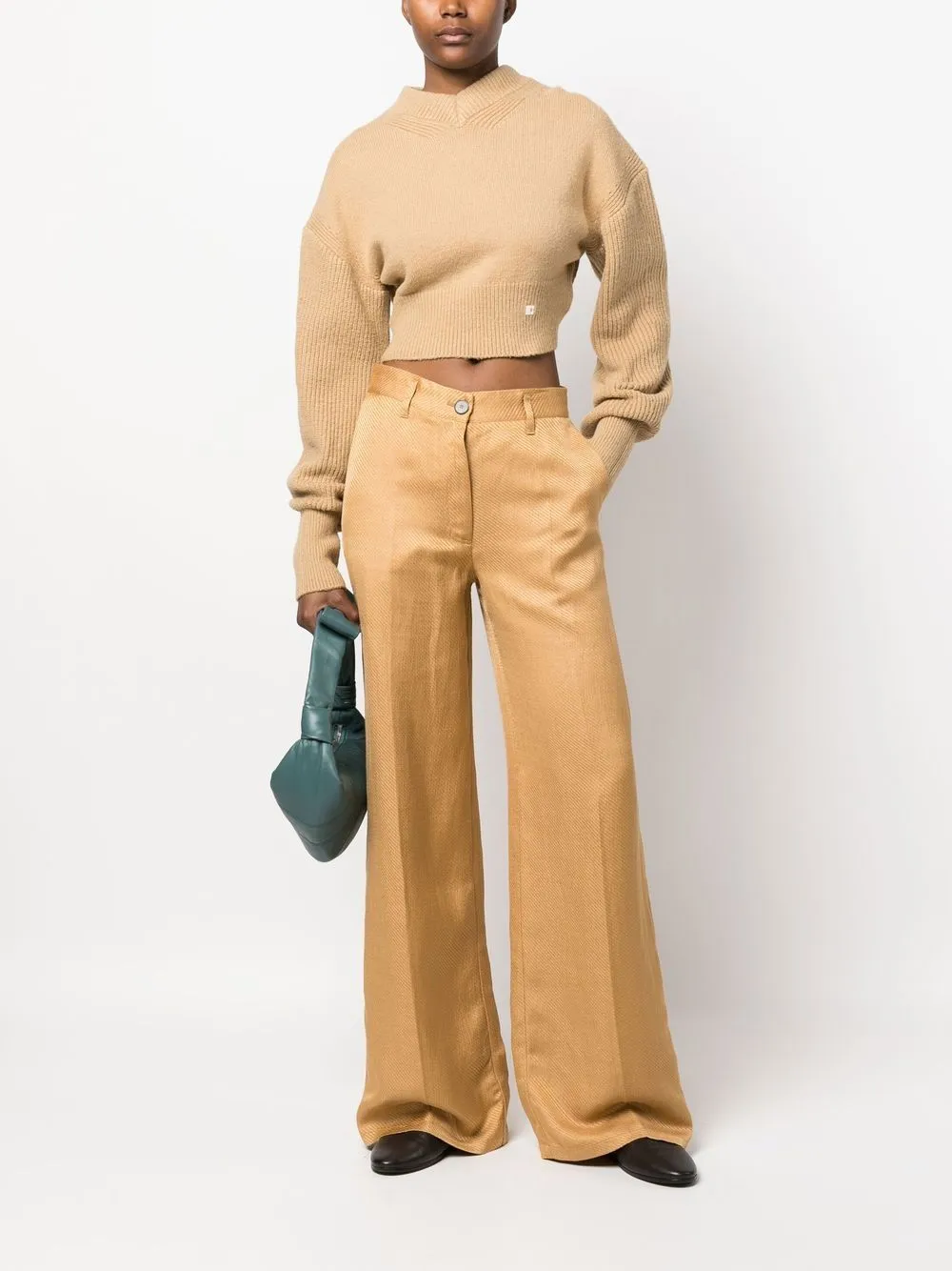 Wide-Leg Tailored Trousers