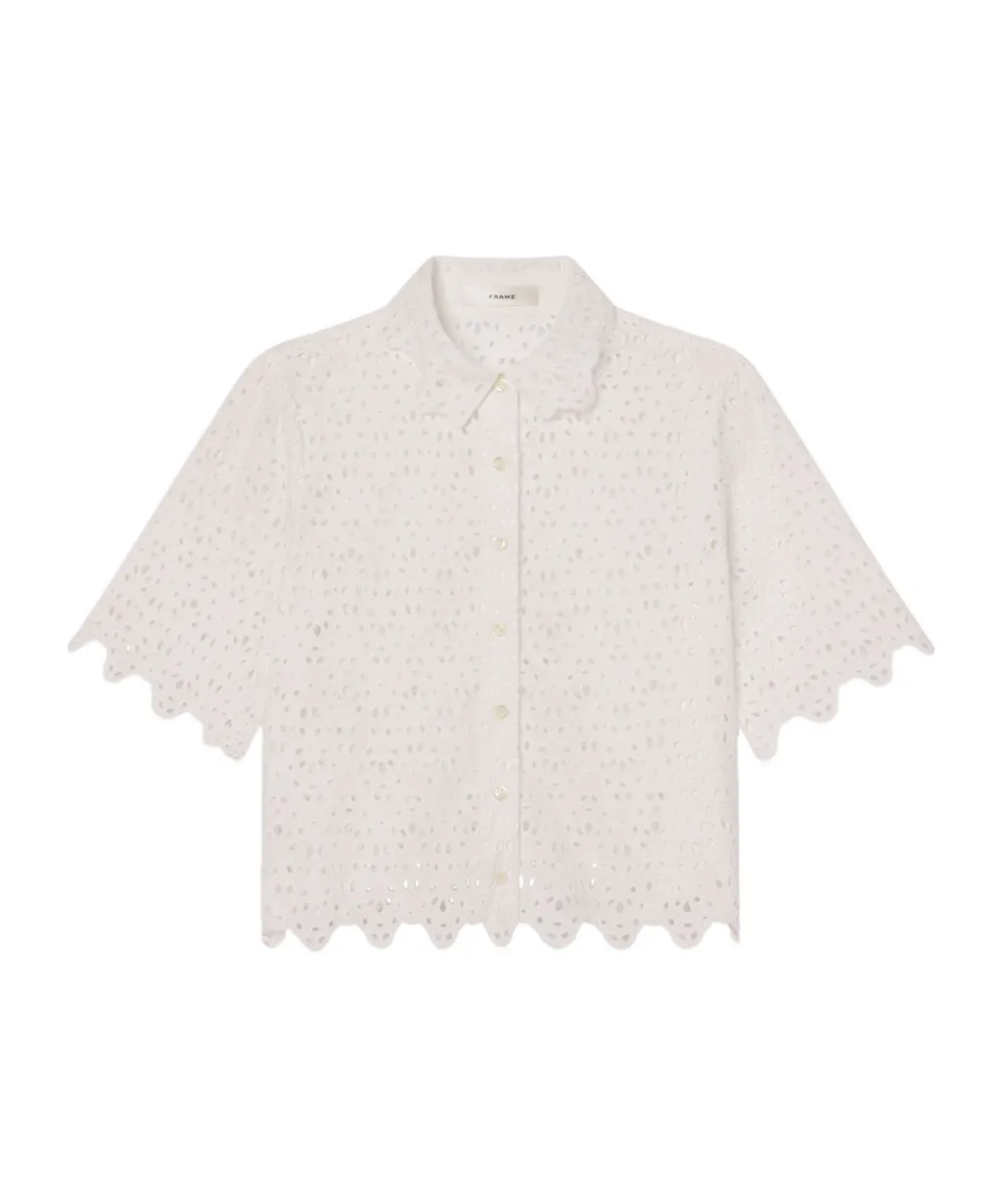 Embroidered Eyelet Top
