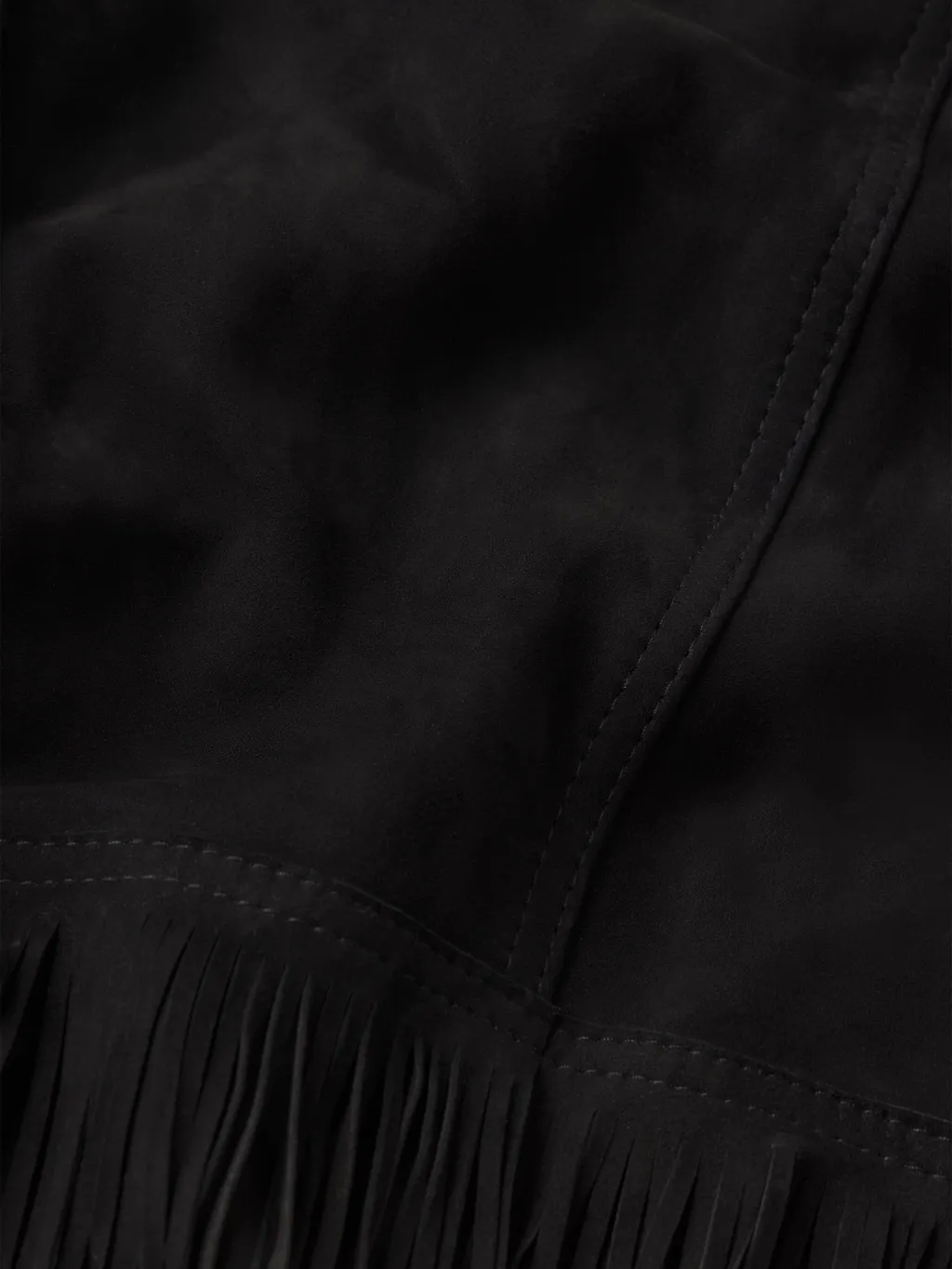 Double-Layered Fringed Leather Jacket