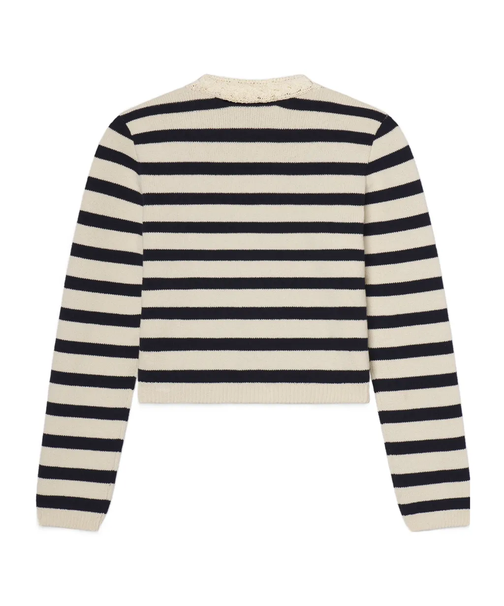 V-Neck Striped Cardigan