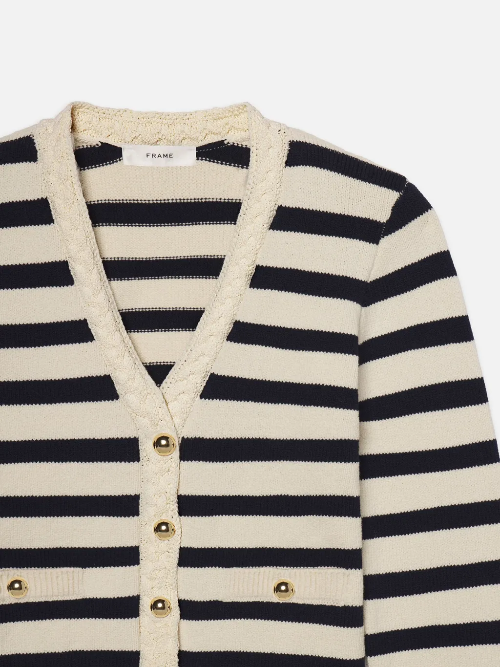 V-Neck Striped Cardigan