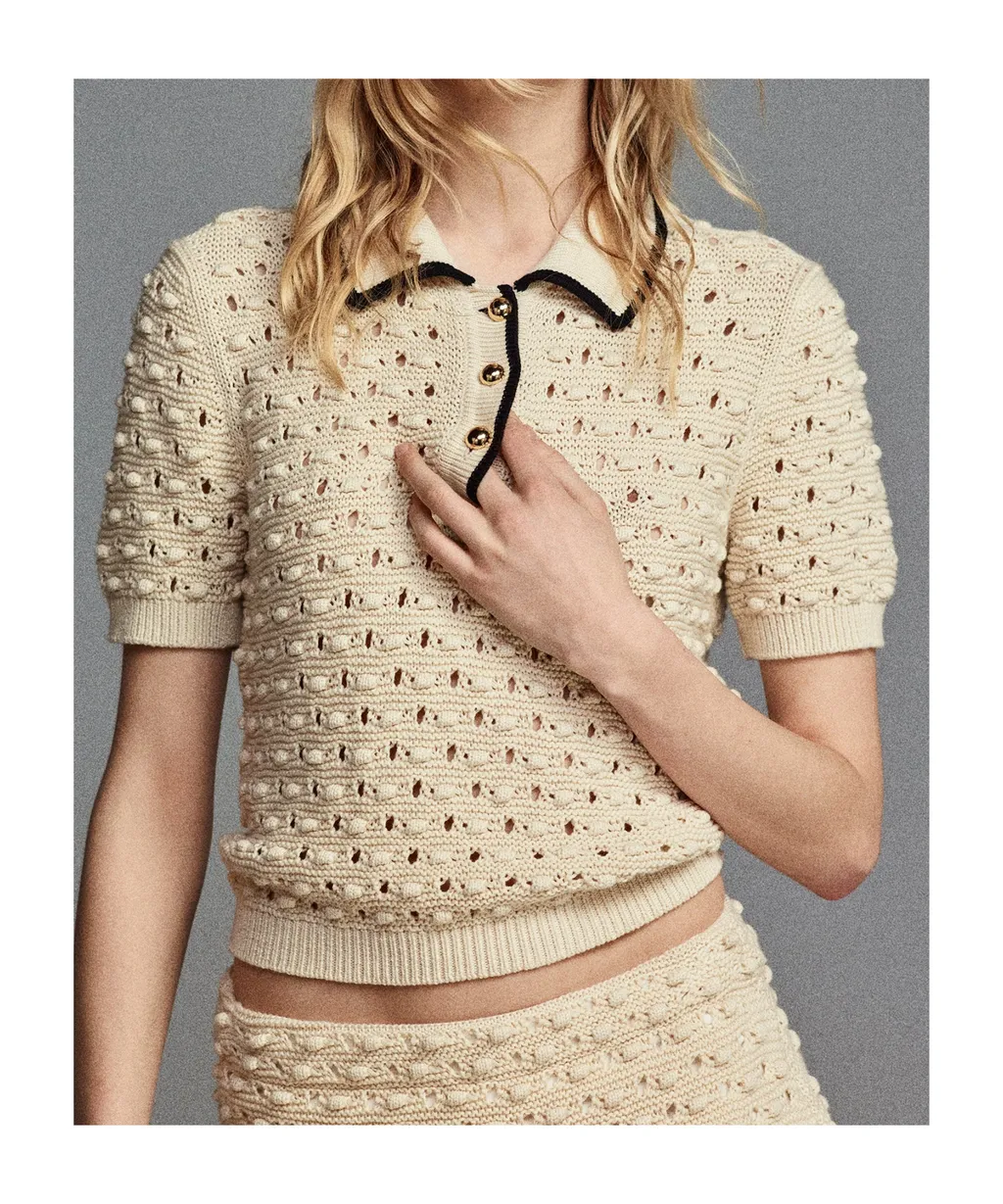 Short-Sleeved Knitted Polo Shirt